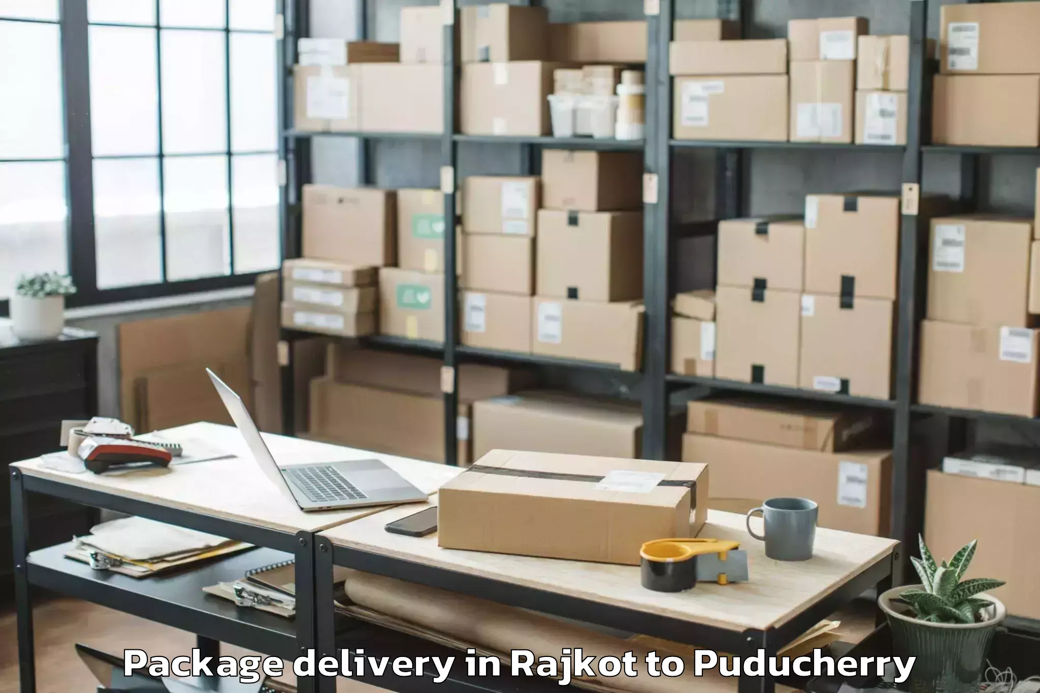 Leading Rajkot to Pondicherry University Package Delivery Provider